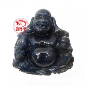 Mặt Phật Di Lặc saphir vui vẻ được chạm khắc công nghệ cao cấp phù hợp làm mặt dây chuyền đeo thời trang và phong thuỷ.
