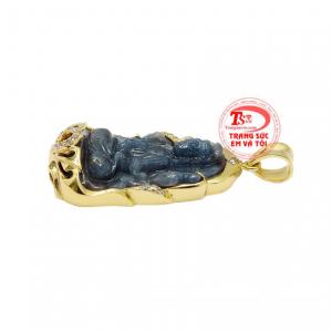 Mặt Phật Bà sapphire thiên nhiên bền đẹp, chế tác theo yêu cầu khách hàng giao hàng nhanh toàn quốc.