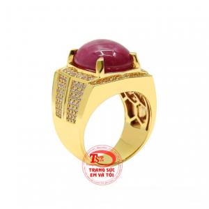 Nhẫn nam ruby sao mạnh mẽ thiết kế nam tính mang đến một sản phẩm ấn tượng.