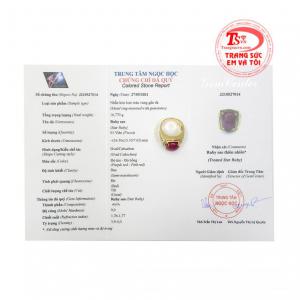 Nhẫn nam ruby sao mạnh mẽ nhận đặt chế tác theo yêu cầu.