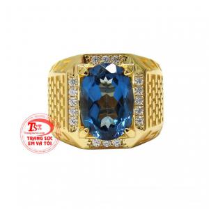 Nhẫn nam topaz ấn tượng nhận đặt chế tác theo yêu cầu của khách hàng.