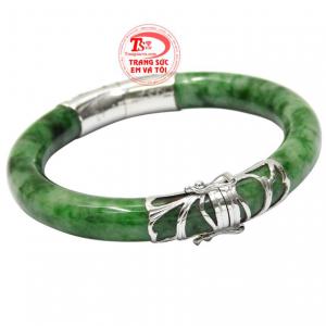 Vòng ngọc bọc vàng trắng đẹp đảm bảo chất lượng.